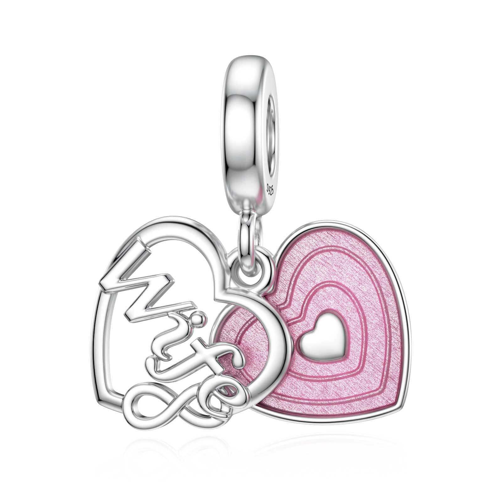 SEVENWELLSterling Silver Charm for Mother Sister Daughter Wife Grandma Charm Family Rose Flower Charm