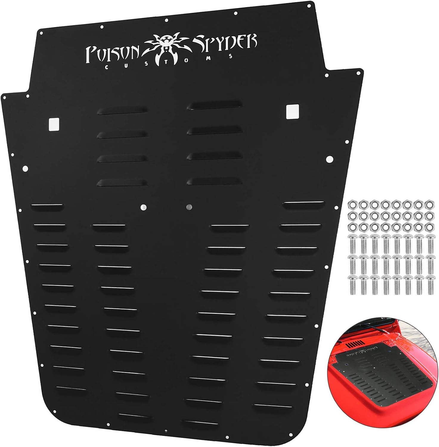 Bestauto Vented Hood Louver Black Powdercoat for 2013-2017 Jeep Wrangler JK