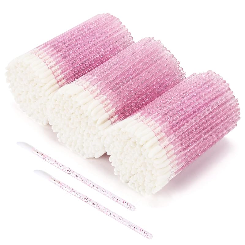 Tbestmax 500 Pincéis Descartáveis para Lábios Rosa-Cristal