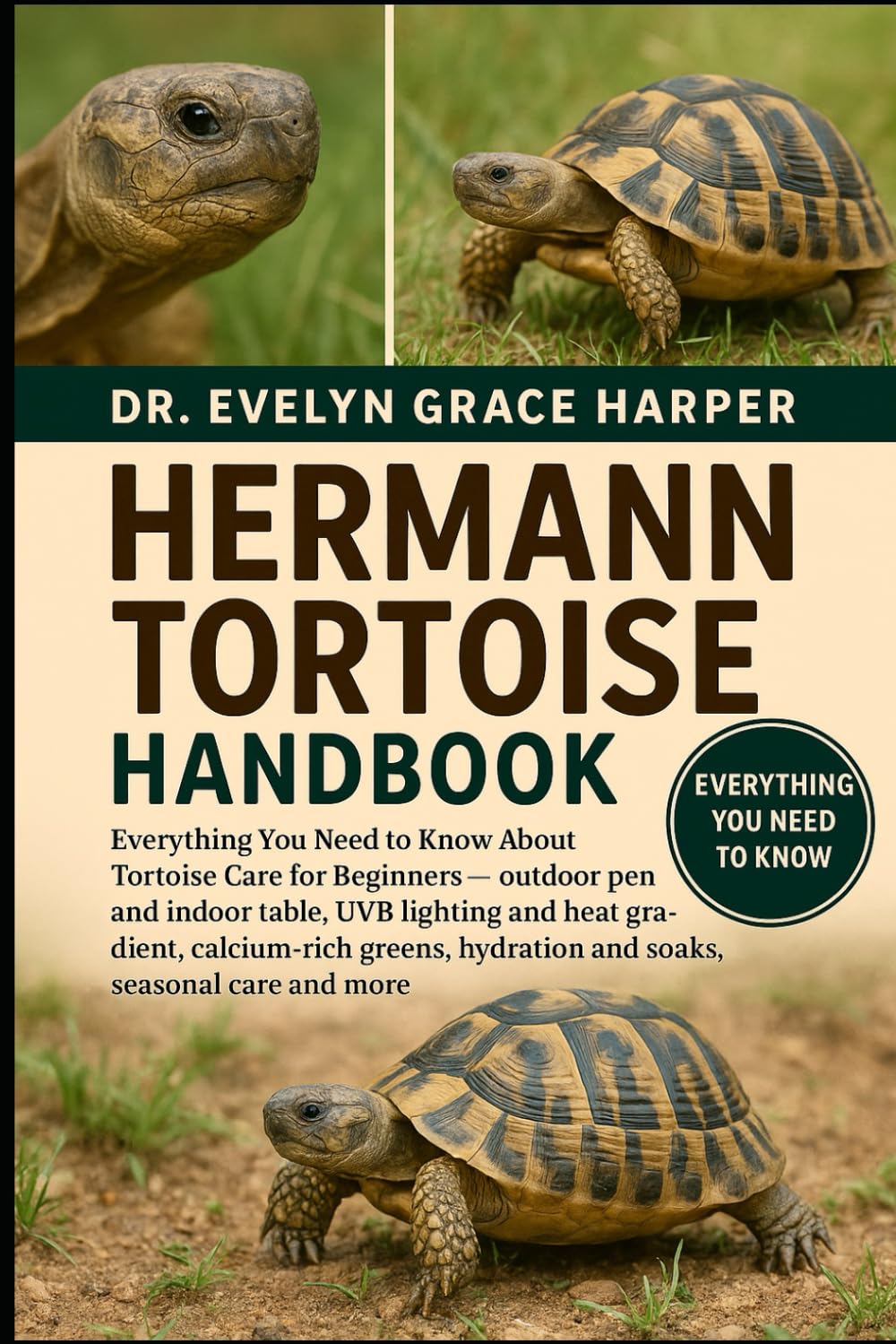 HERMANN TORTOISE HANDBOOK: Everything You Need to Know About Tortoise Care for Beginners — outdoor pen and indoor table, UVB lighting and heat ... hydration and soaks, seasonal care and more