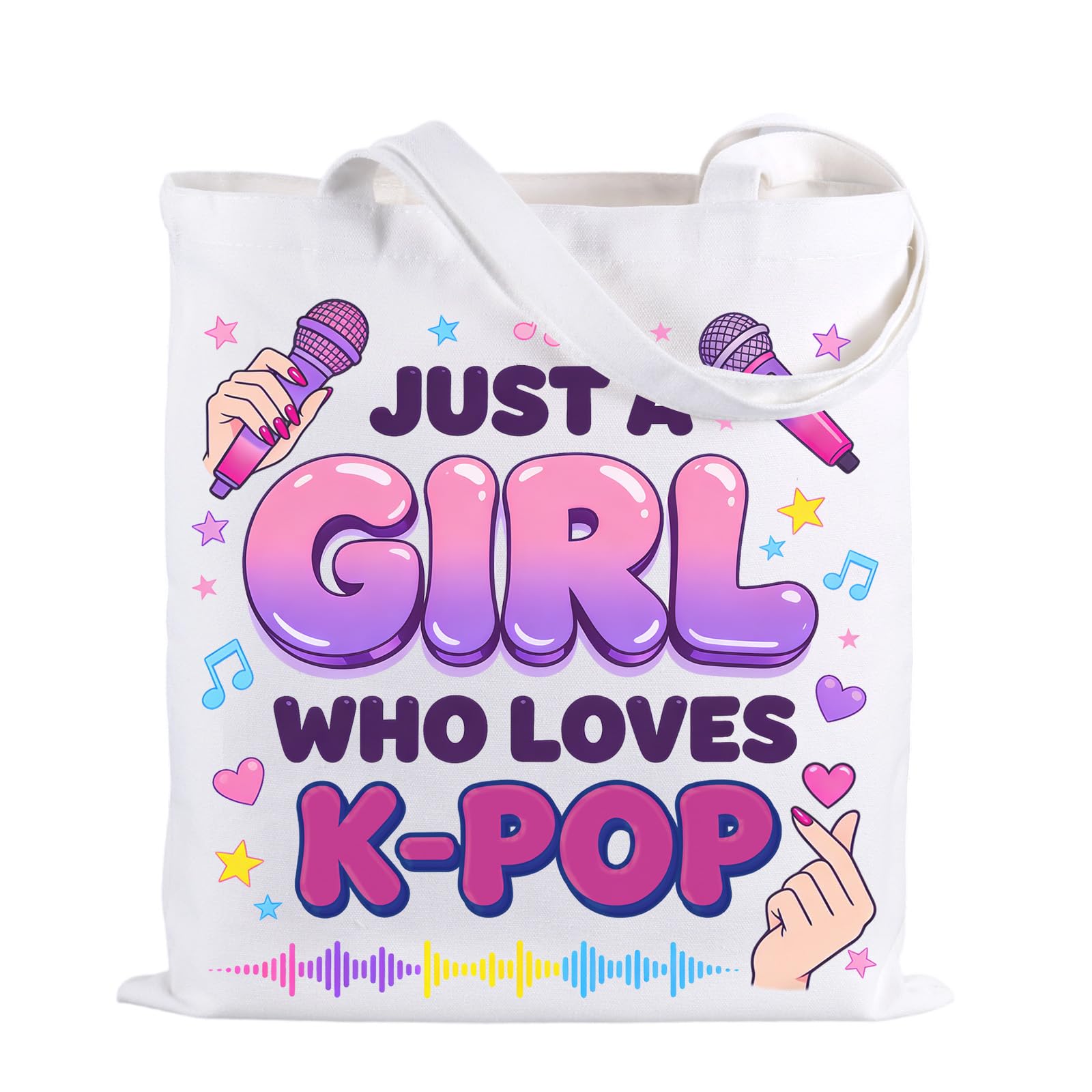 Kpop Gifts for Girls Kpop Tote Bag for Women Her K-Pop Lover Music Lover Tote Canvas Bag Friend Sister Daughter Coworker Birthday Christmas Graduation Concert Party Favor Korean Drama Fan Gifts