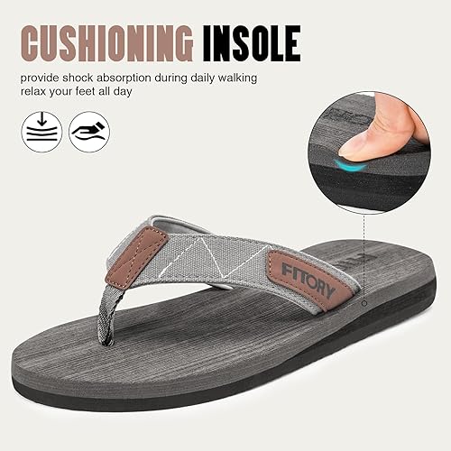Miniatura 2 de FITORY Chanclas para hombre sandalias de tanga cómodas para playa talla 6-15