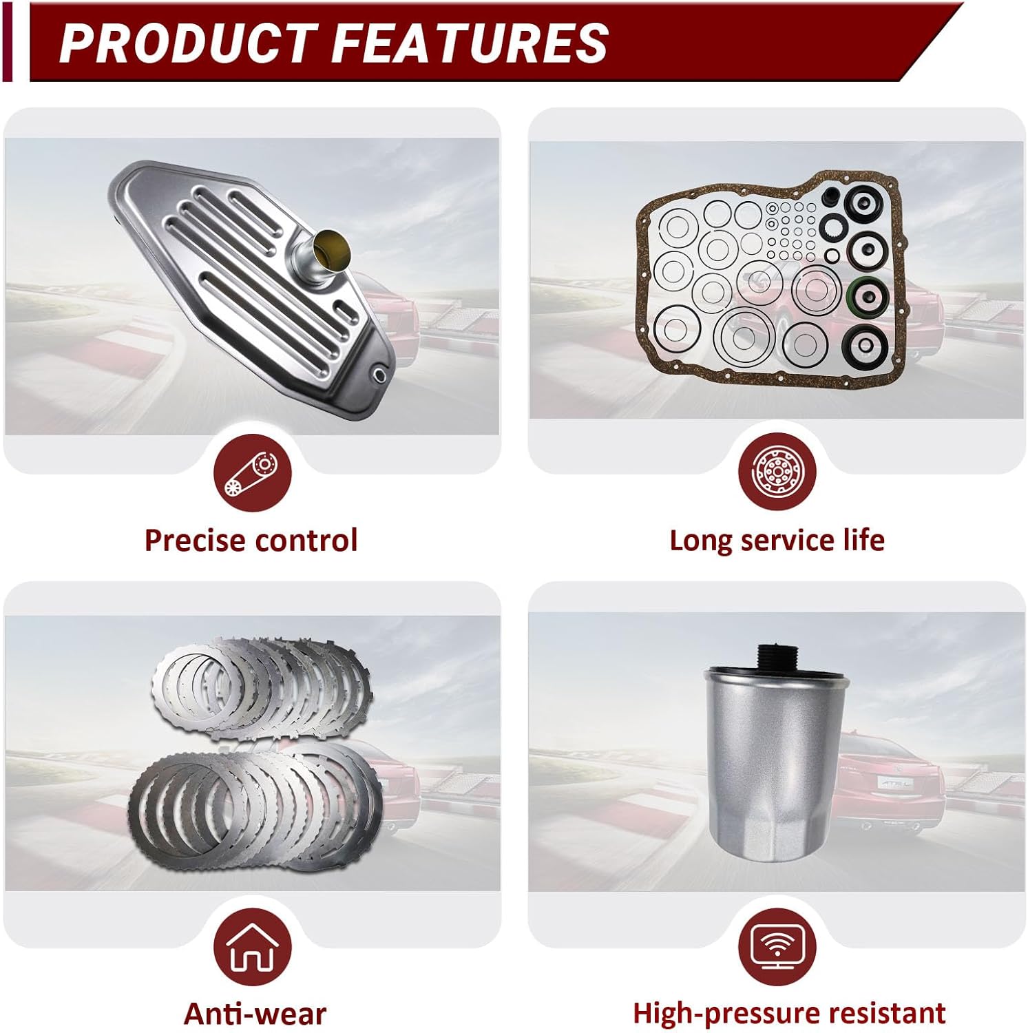 45RFE Transmissions Master Rebuild Kit with 4WD Filter Friction 1set fit for Aspen 07-19, Dakota 03-11, Ram 1500 06-17, Wrangler Direct Rebuild Overhaul Kit Replacement OE 45RFE 545RFE 65RFE