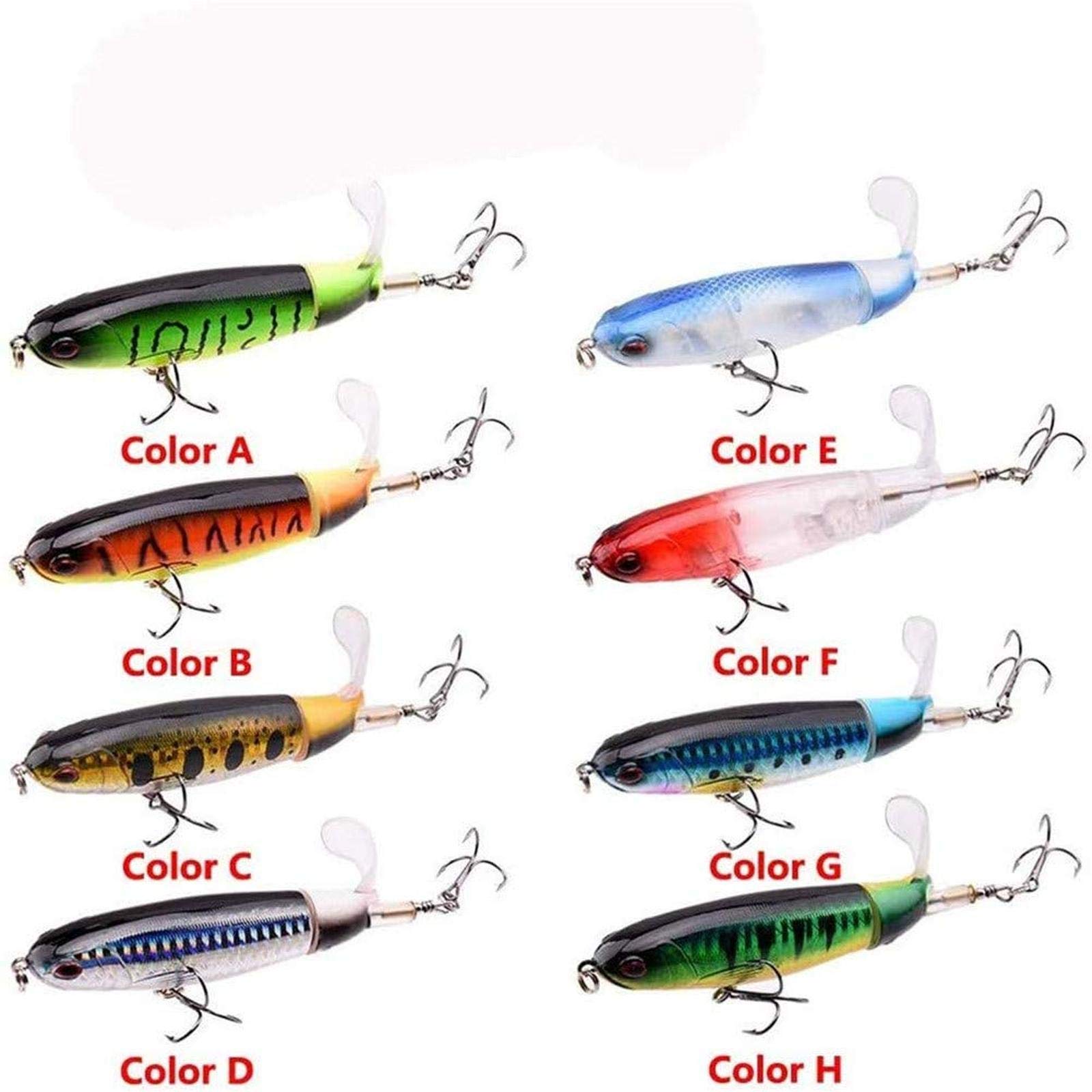 Topwater Popper Fishing Lures Kit – 8pcs Hard Baits With Treble Hooks, Floating Lures For Bass, Trout, Saltwater & Freshwater - View #7