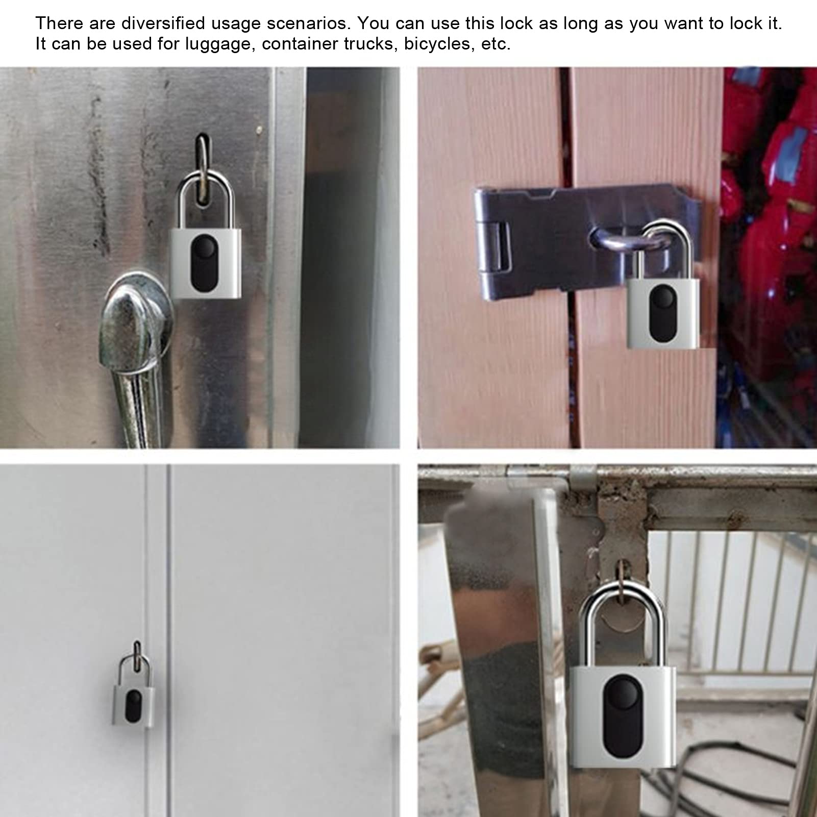 Candado Inteligente con Huella Dactilar, Cerradura de Aplicación Bluetooth Impermeable, Seguridad Antirrobo para Equipaje, Bicicletas, Gabinete - Aleación de Zinc, 1 Unidad