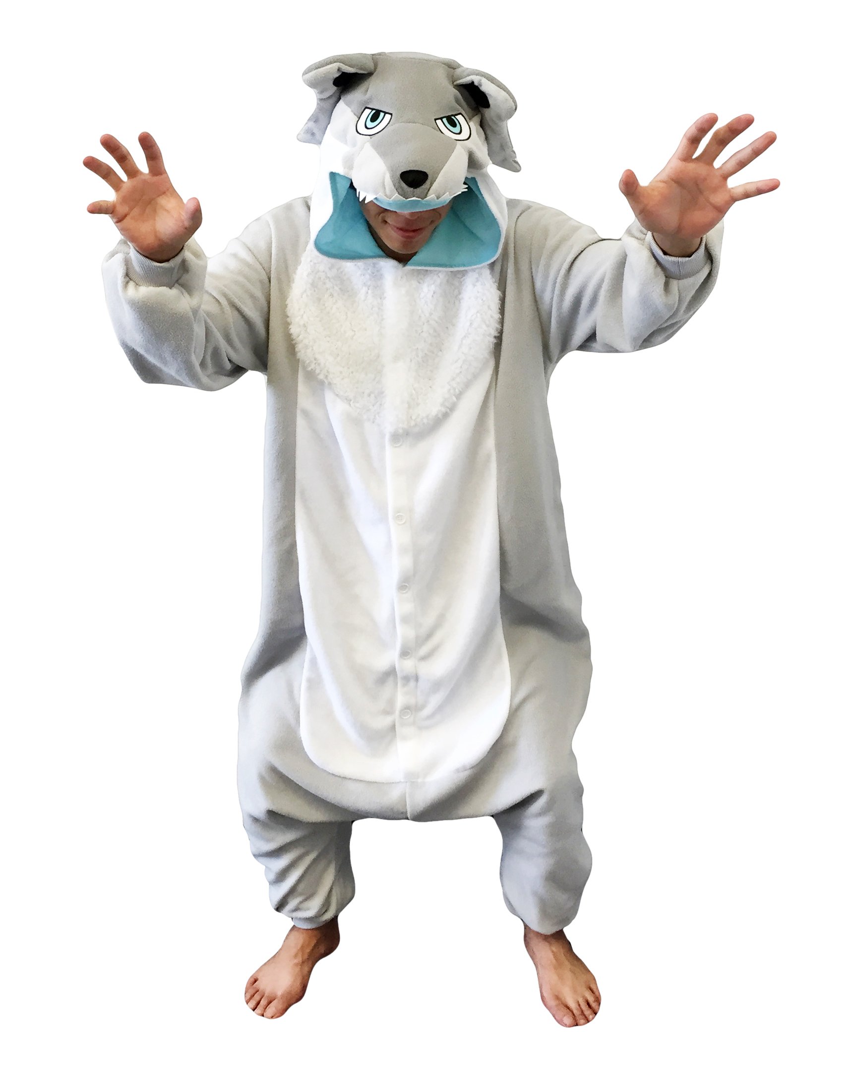 Silver Wolf Kigurumi - Onesie Jumpsuit Halloween Costume