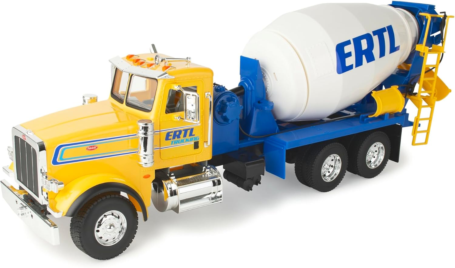 TOMY 1:16 Peterbilt Cement Mixer Truck Toy - 24" Big Farm Semi with Rotating Drum, Lights & Sounds for Kids 3-9