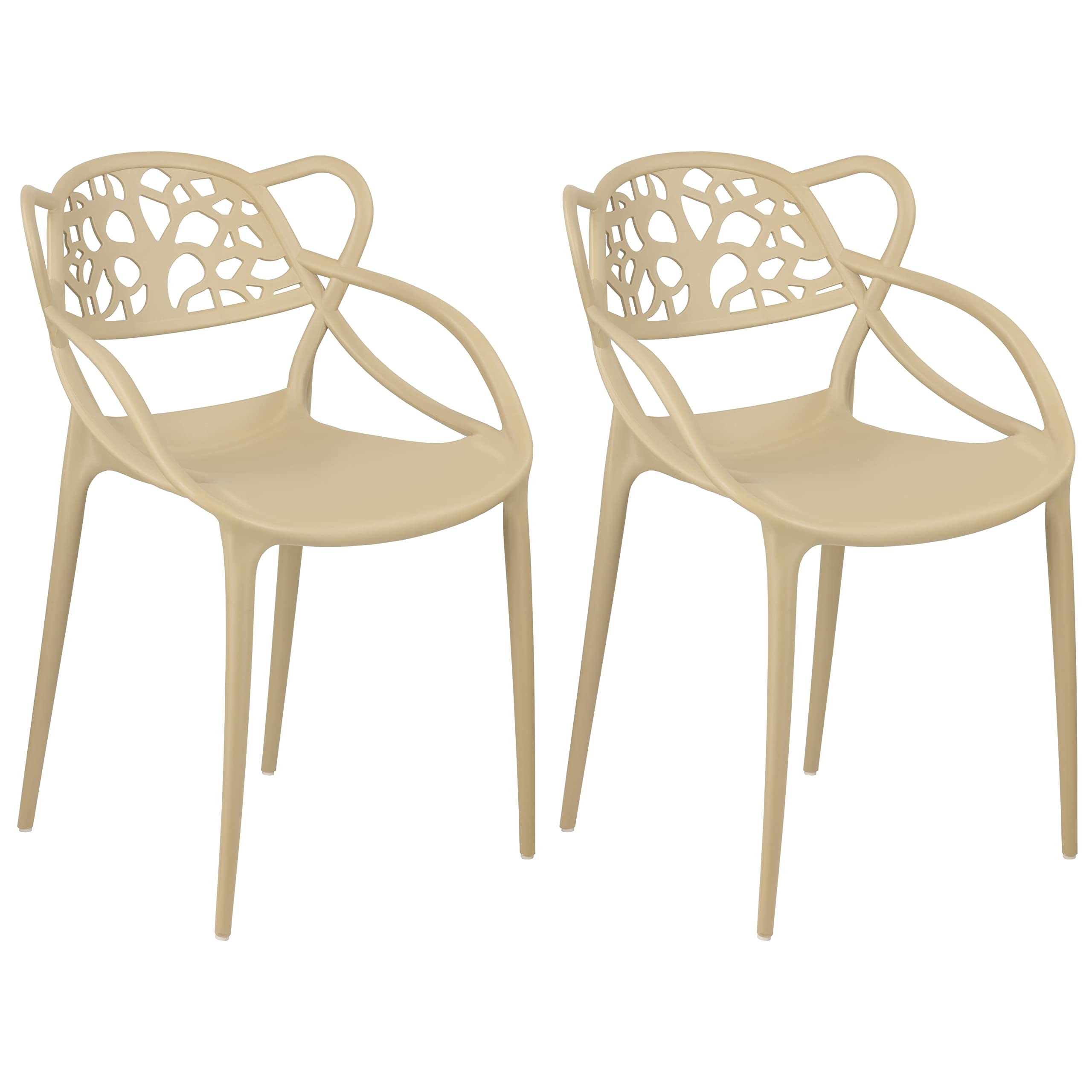 Totò Piccinni Sedia INFINITY TIMBER in Polipropilene Moderna Design Impilabile (Sabbia, 2)
