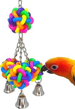 Bonka Bird Toys 1944 Wibbly Ringer Bird Toy Parrot cage Toys Cages Cockatiel Conure Parakeet