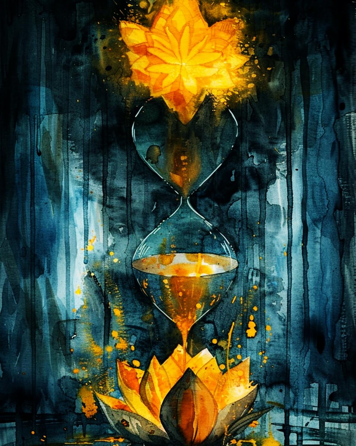 Liubaishi Black Paint By Numbers For Adults, 16X20 Inch Acrylic Canvas Kit, Golden Lotus Of Time