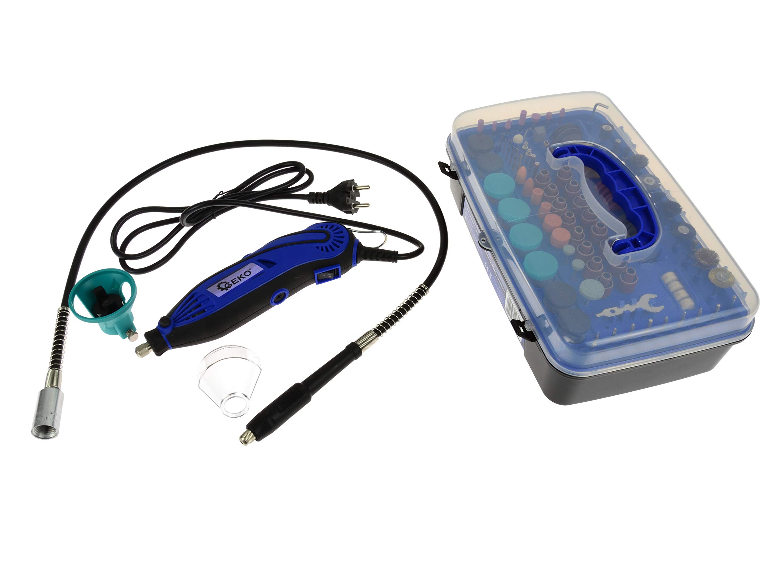BSD Herramienta Multifunción, Mini Amoladora Eléctrica, Herramienta Rotativa con Accesorios - 222 piezas - 170W, 8000-35000 RPM