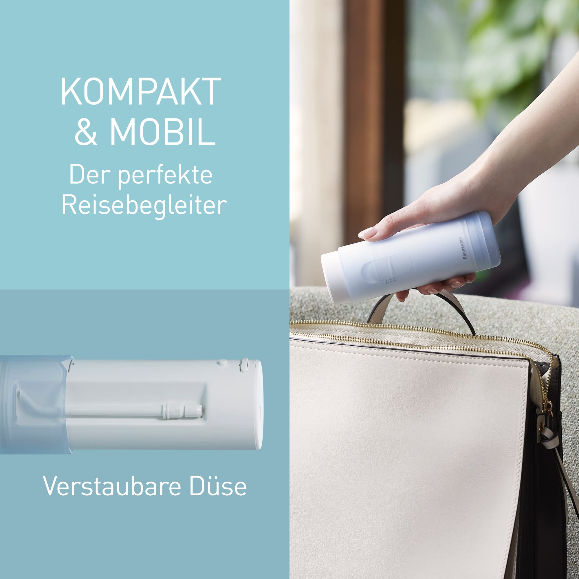 Panasonic EW-DJ11-A503 Munddusche, einfach zu bedienende Munddusche mit 2 Wasserdruckeinstellungen, kompakt und tragbar