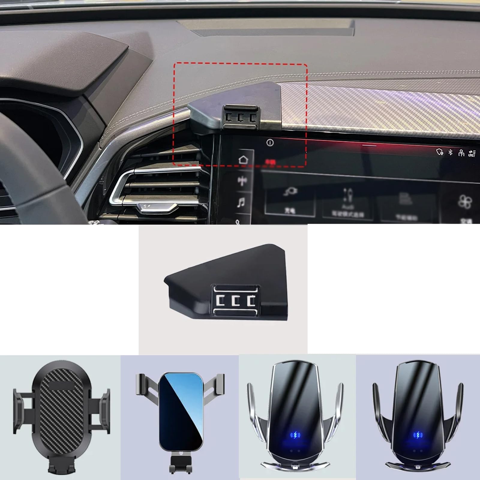 Uchwyt samochodowy dla Audi Q4 2022-2024, Uchwyt na telefon samochodowy