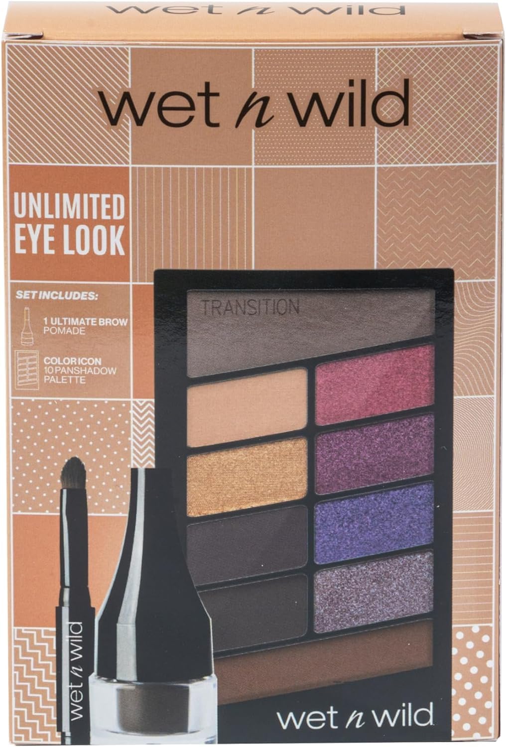 Wet n Wild Ultimate Eye Look Set, Make-up Set including Long-Lasting Brow Pomade & Color Icon 10 Pan Shadow Palette