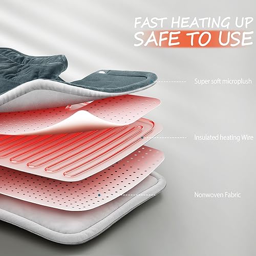 Miniatura 9 de Almohadilla térmica para el cuello, regalos para papá, hombres, almohadilla térmica de hombro con peso XL, almohadillas térmicas para aliviar el