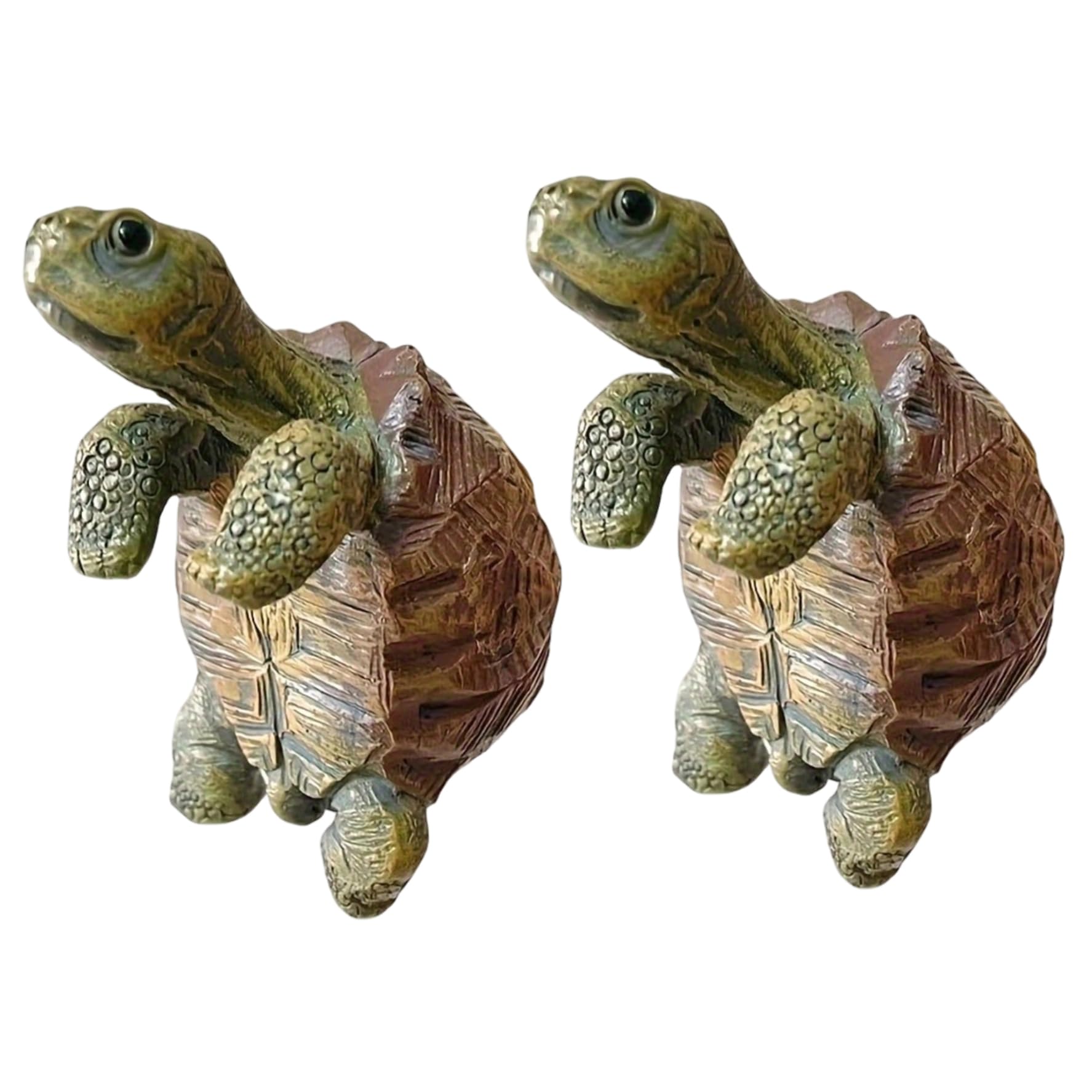 CAKEEYUM 2Pcs Turtle Statues Climbing Hanging Turtle Figurine Cute Resin Plant Decorations for Pot Yard Garden Ornaments Vase Terrarium Decorations Figurines, Plant for Pots, Deco
