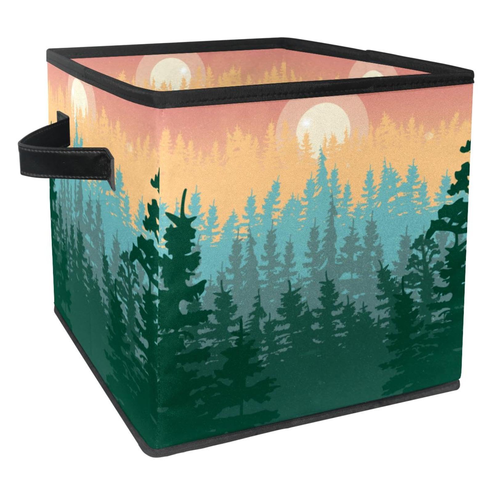 Boîte de rangement pour jouets et livres cube pliable motif nature pour placard