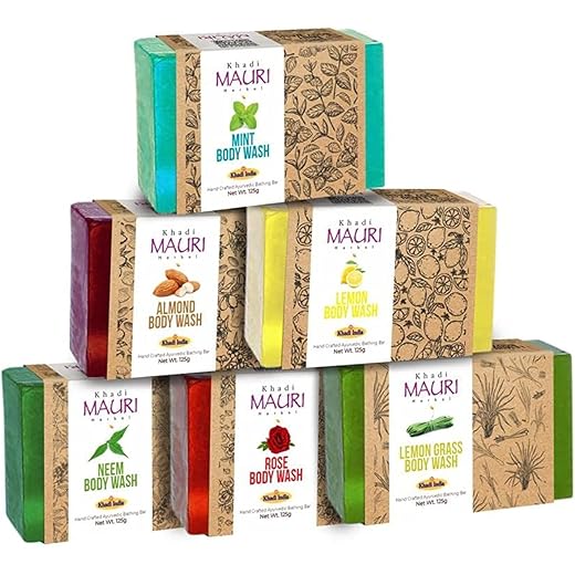 Khadi Mauri Glowing Skin Soaps - 125g Pack of 6