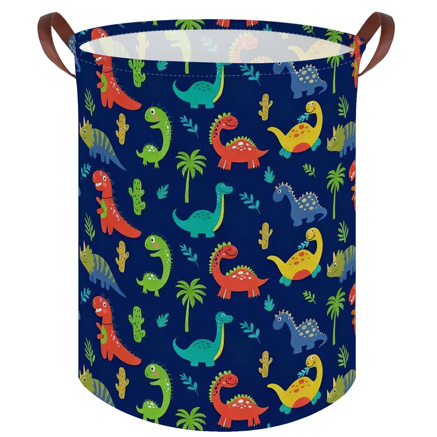 Kids Laundry Basket,Dinosaur hamper for Kids,Nursery Hampers,Waterproof folding Storage Bin with handle,Clothes Organizer Baskets,kid Room Decor,Shelf Book Basket(Blue dinosaur)