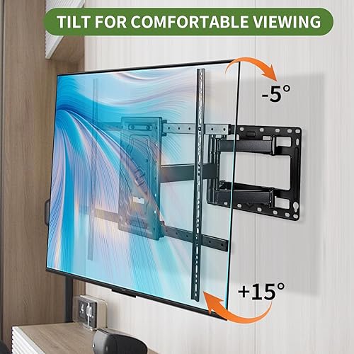 Miniatura 5 de Soporte de pared para TV de movimiento completo para televisores de 32 a 75 pulgadas, compatible con VESA, capacidad de peso de 150 libras,
