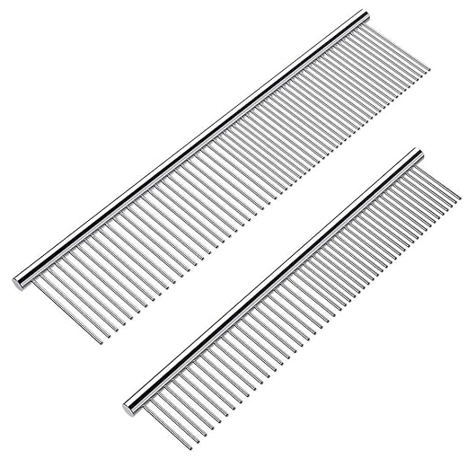 2 Pack Dog Combs with Rounded Ends