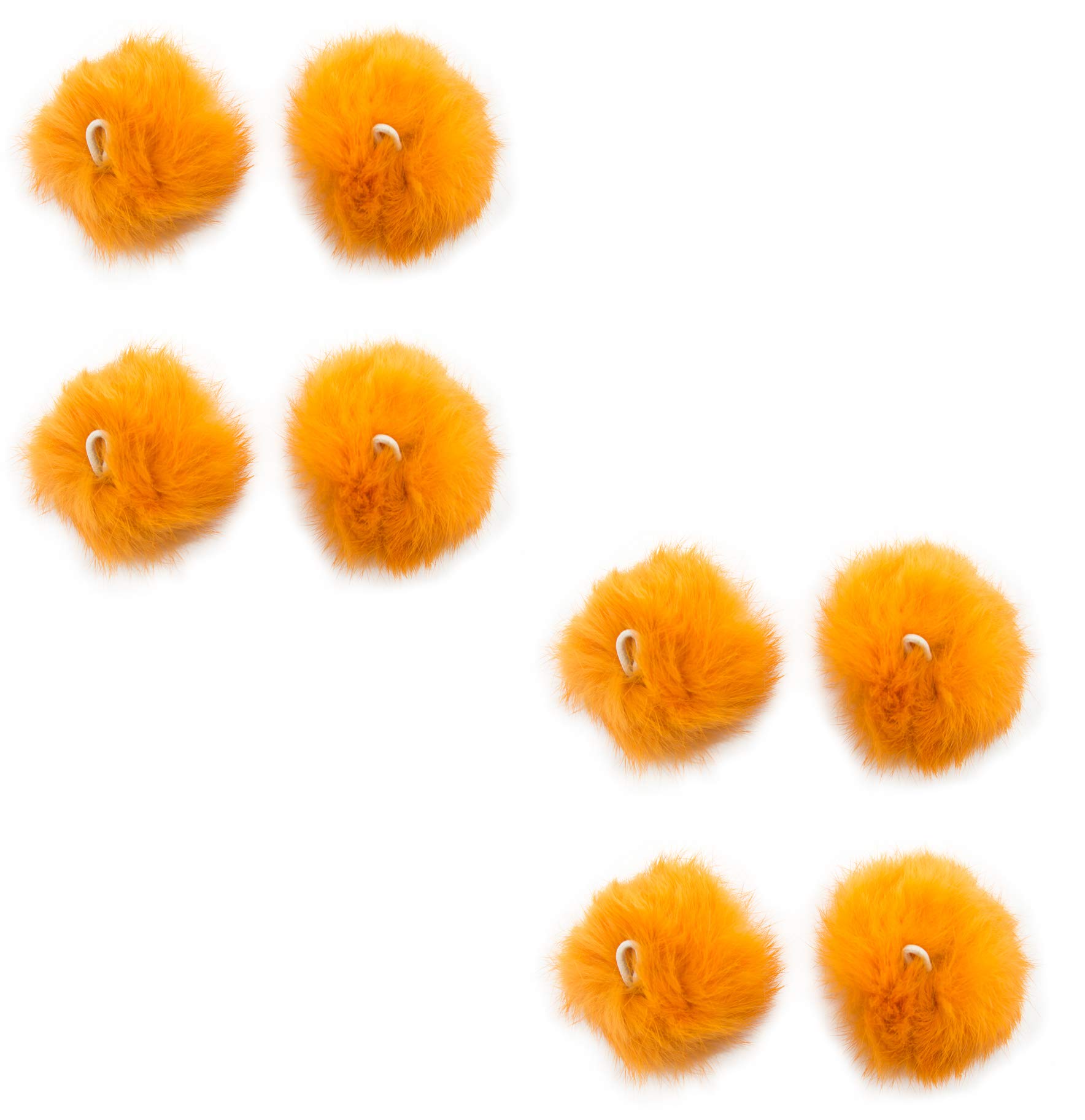 Pompon orange décoratif 6 cm mercerie loisirs créatifs galons moelleux HAND