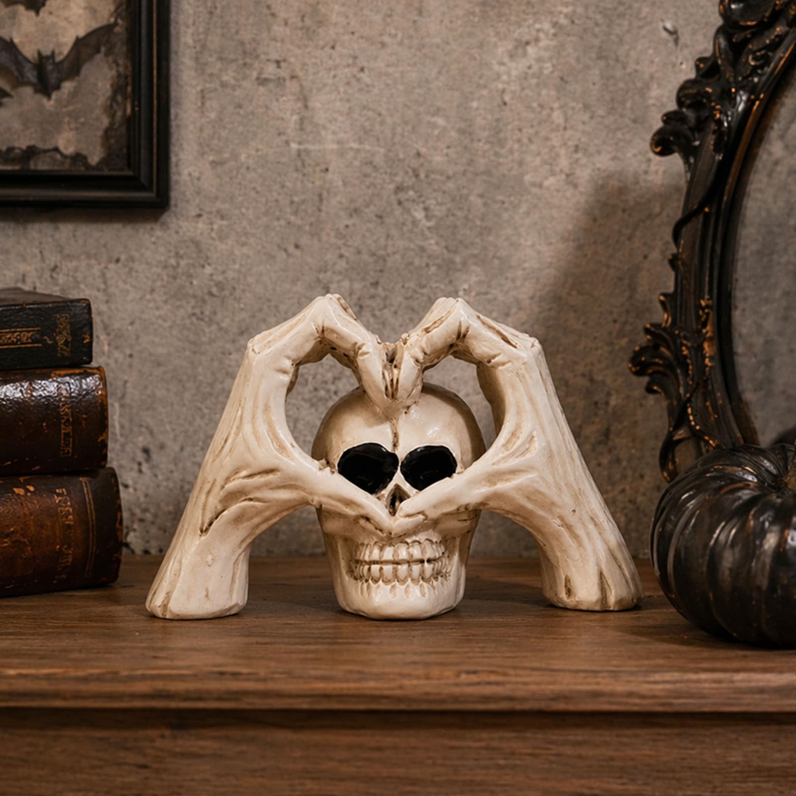 Halloween Skeleton Skull Figurine Resin Gothic Planter