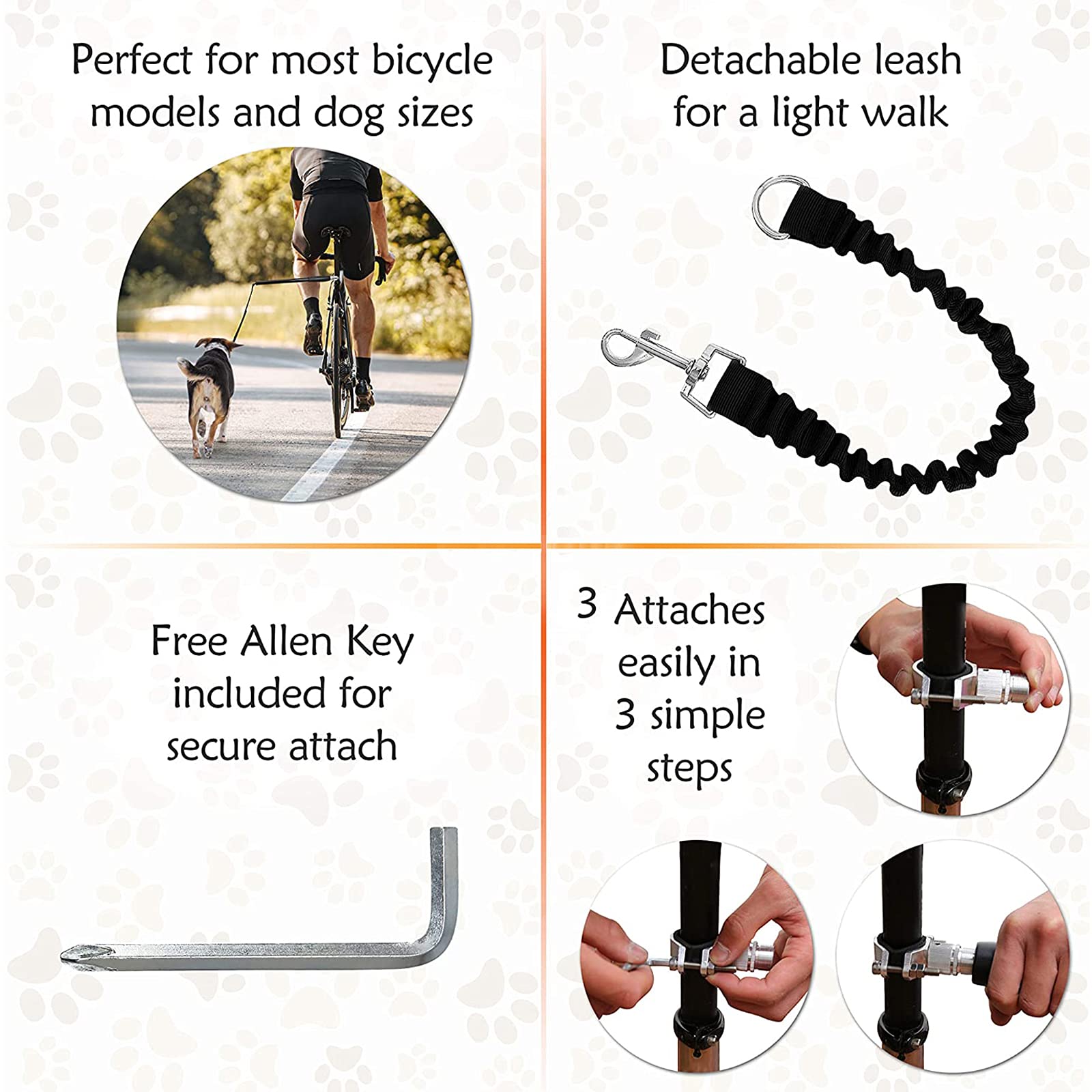 Guinzaglio per Bicicletta per Cani Guinzagli Mani Libere per Cani Guinzaglio per Cani per Biciclette Guinzaglio per Addestramento per Animali Domestici Guinzaglio da Jogging per Cani