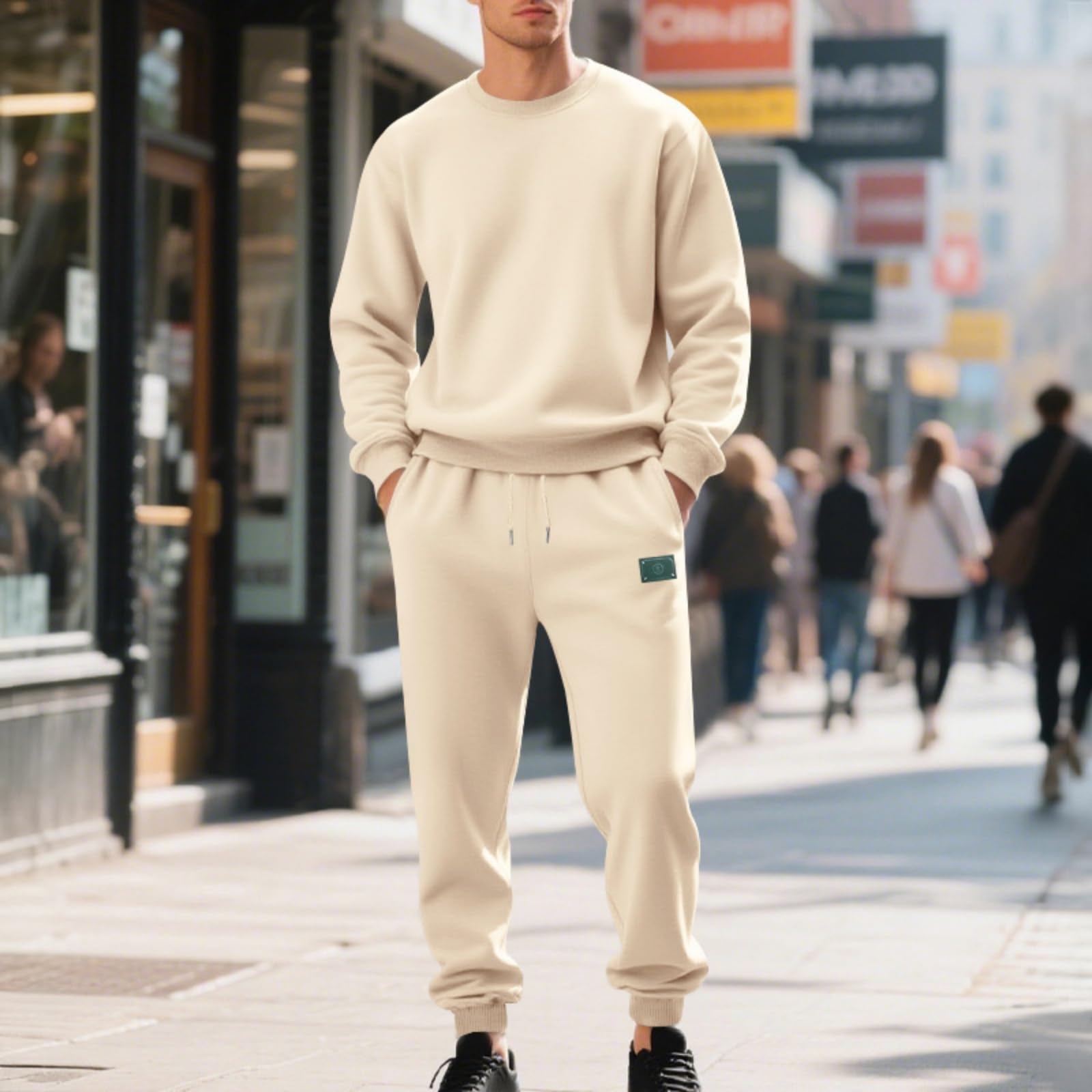 Tuta da uomo in due pezzi, per allenamenti e avventure all'aperto, antistrappo, top e pantaloni da allenamento da uomo, grigio, S