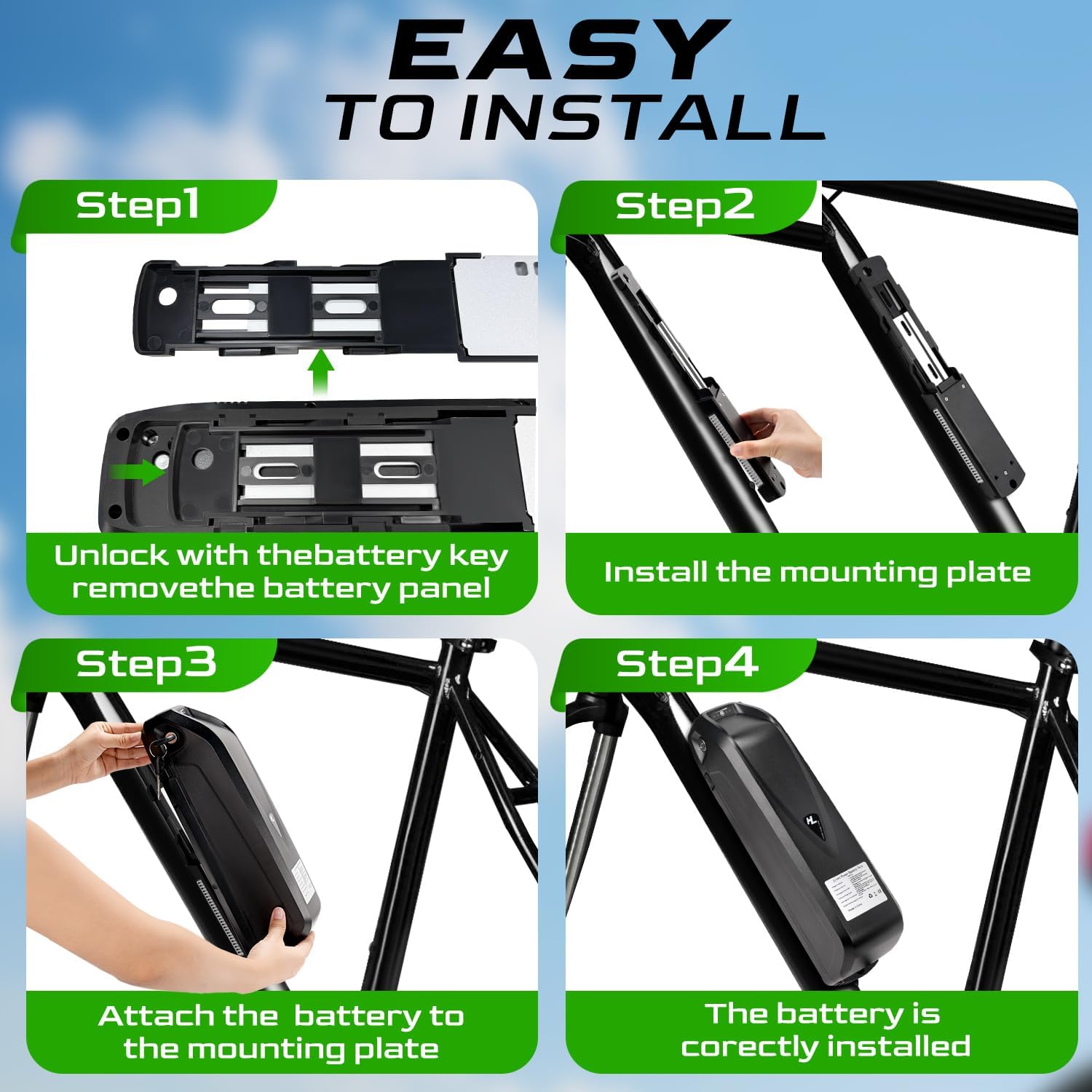 48V20Ah Lithium Battery, Ebike Battery with Led Indicator Light,USB Port,Safe Lock, XT60 Connector,Battery for 200W-1500W Electric Motorcycle,Electric Dirt Bike,Electric Bicycles