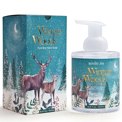 Jabón de manos espumoso navideño con caja de regalo, bebé, "It's Cold Outside", impregnado con aroma cítrico y pino, 16.9 fl oz16.8 onzas líquidas