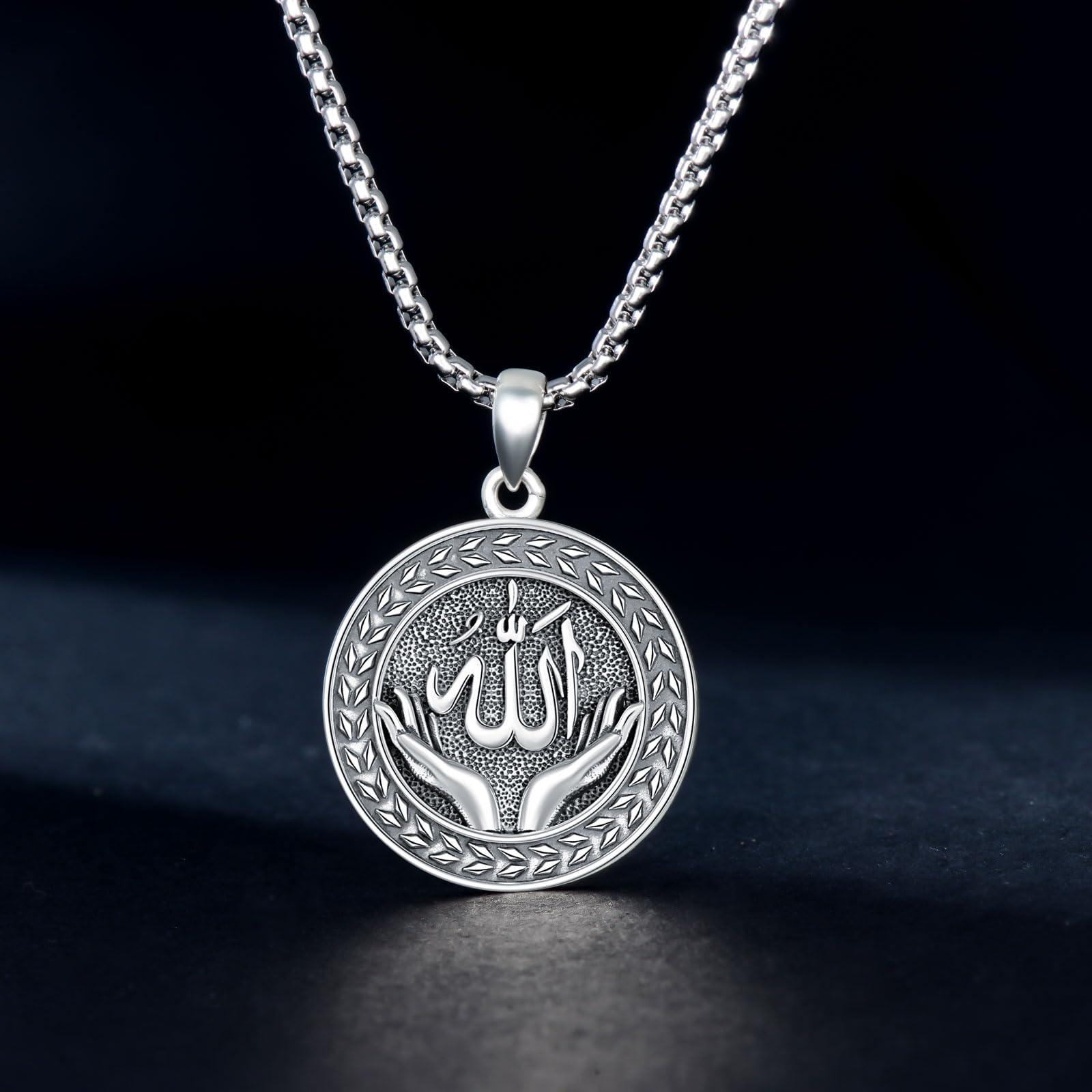 Collana Allah in argento sterling 925, collana con ciondolo musulmano arabo, gioielli religiosi musulmani Islam, regali per donne e uomini