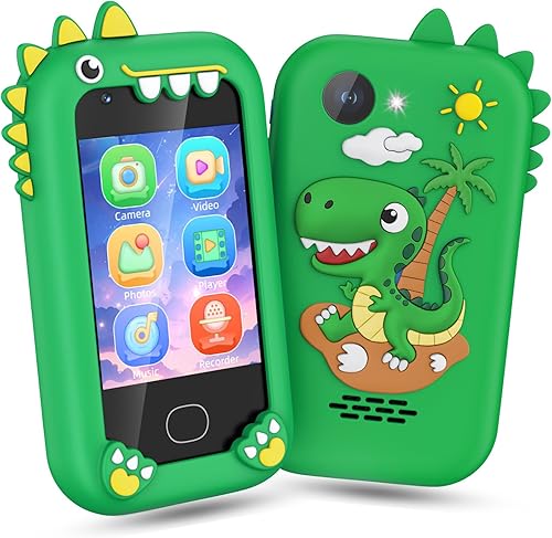 Teléfono Inteligente para Niños Varones - Teléfono de Juguete para Niños de 3 a 10 años, Pantalla Táctil HD de 2.8 pulgadas con Cámara Dual,