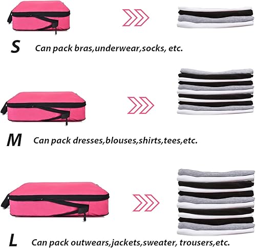 Miniatura 4 de YZAOLL 3 juegos6 juegos7 juegos de cubos de compresión para embalaje, accesorios de viaje, organizadores de embalaje expandibles, esenciales de