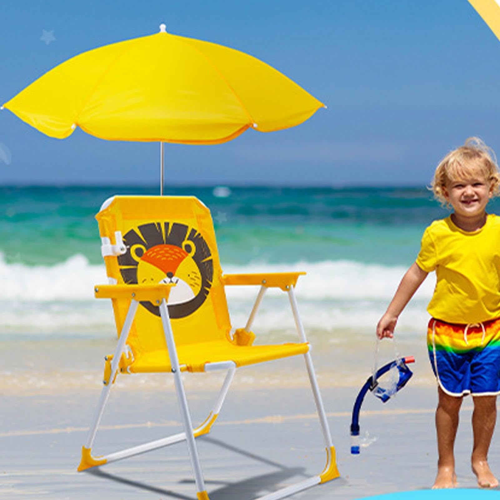 Silla Infantil con Sombrilla | Silla De con Sombrilla Incluida,Asiento de Resistente con Sombra para Piscina Terraza Jardín y Exteriores