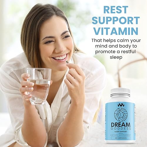 Miniatura 6 de Suplemento de apoyo para dormir para mujer | Ayuda específica para dormir para la relajación femenina | Diosa de los sueños | Mente tranquila |