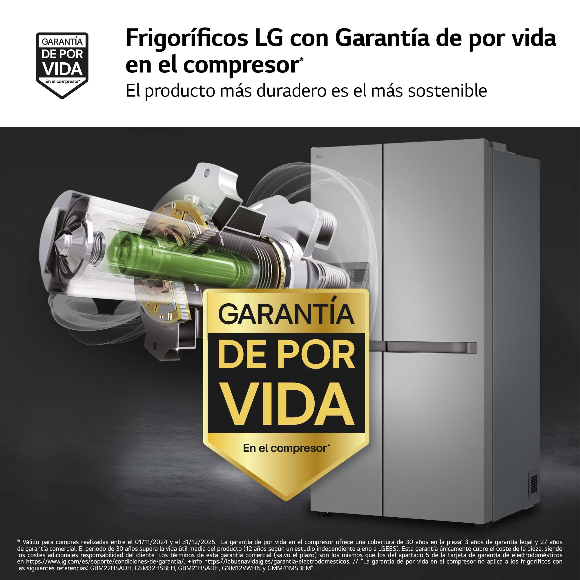 LG GSLC40PYPE - Frigorífico Side by Side, Serie 400, Clasificación E, 641 L, Inox Anihuellas