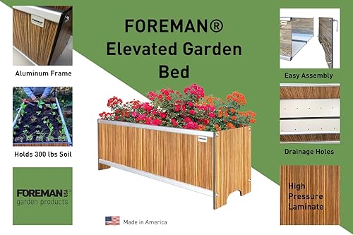 Miniatura 9 de Foreman caja para plantar jardín,fabricado en los Estados Unidos con una garantía de 20 años, para interiores y exteriores, (Tosca)