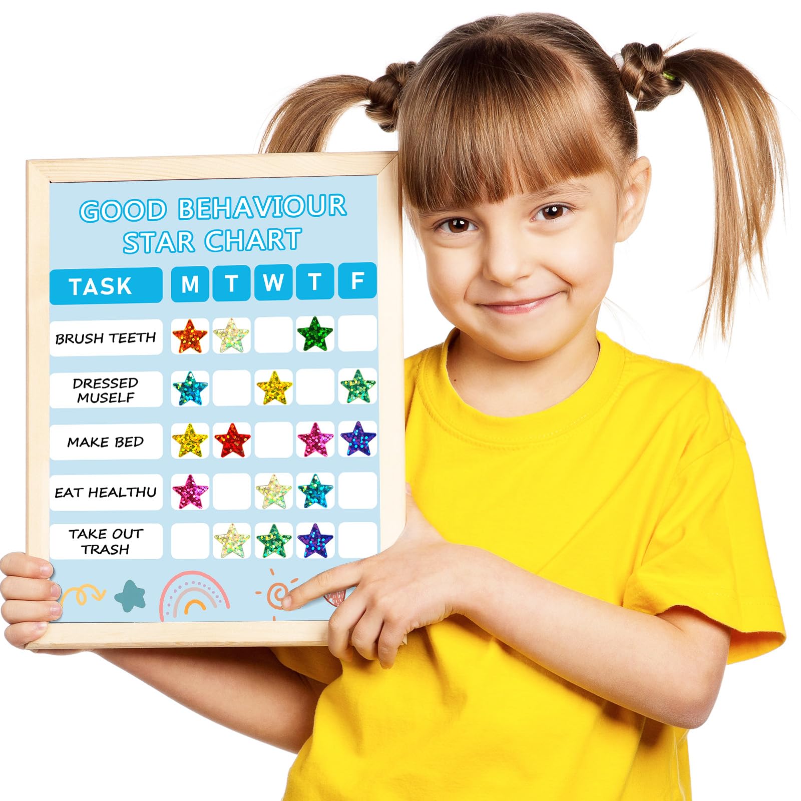 Gicare 2100 Pcs Star Stickers, 10 Assorted Colorful Reward Sticker 1.5cm Holographic Rainbow Stickers - Image 4