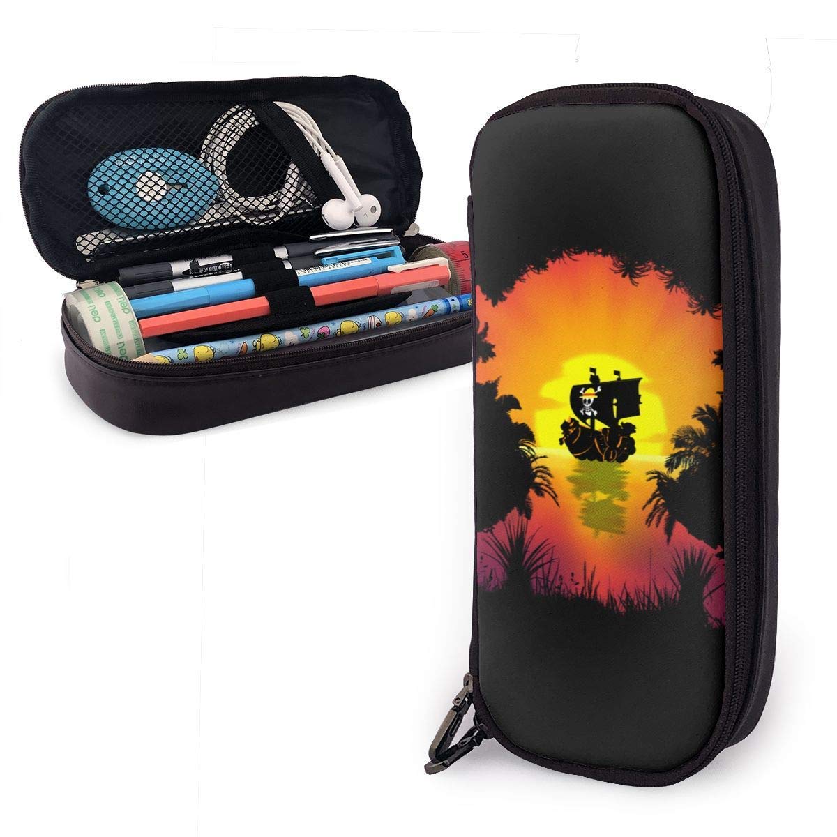 Pencil Case Big Capacity Large Storage Pen Pencil Pouch Box Organizer Portable Bag Holder with Zipper - Anime One Piece in Search of The Treasure