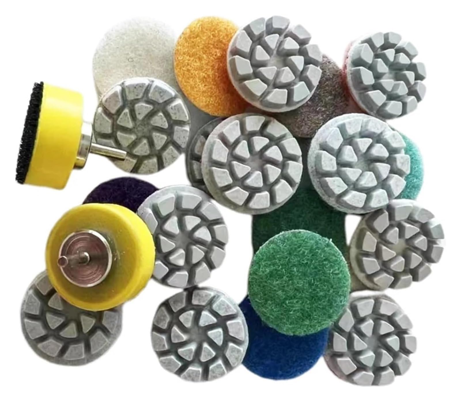 Mini tampons de polissage diamantés 25 mm, 40 pièces, for marbre, granit, pierres précieuses, disque ponçage fin en résine flexible, autocollant .0603