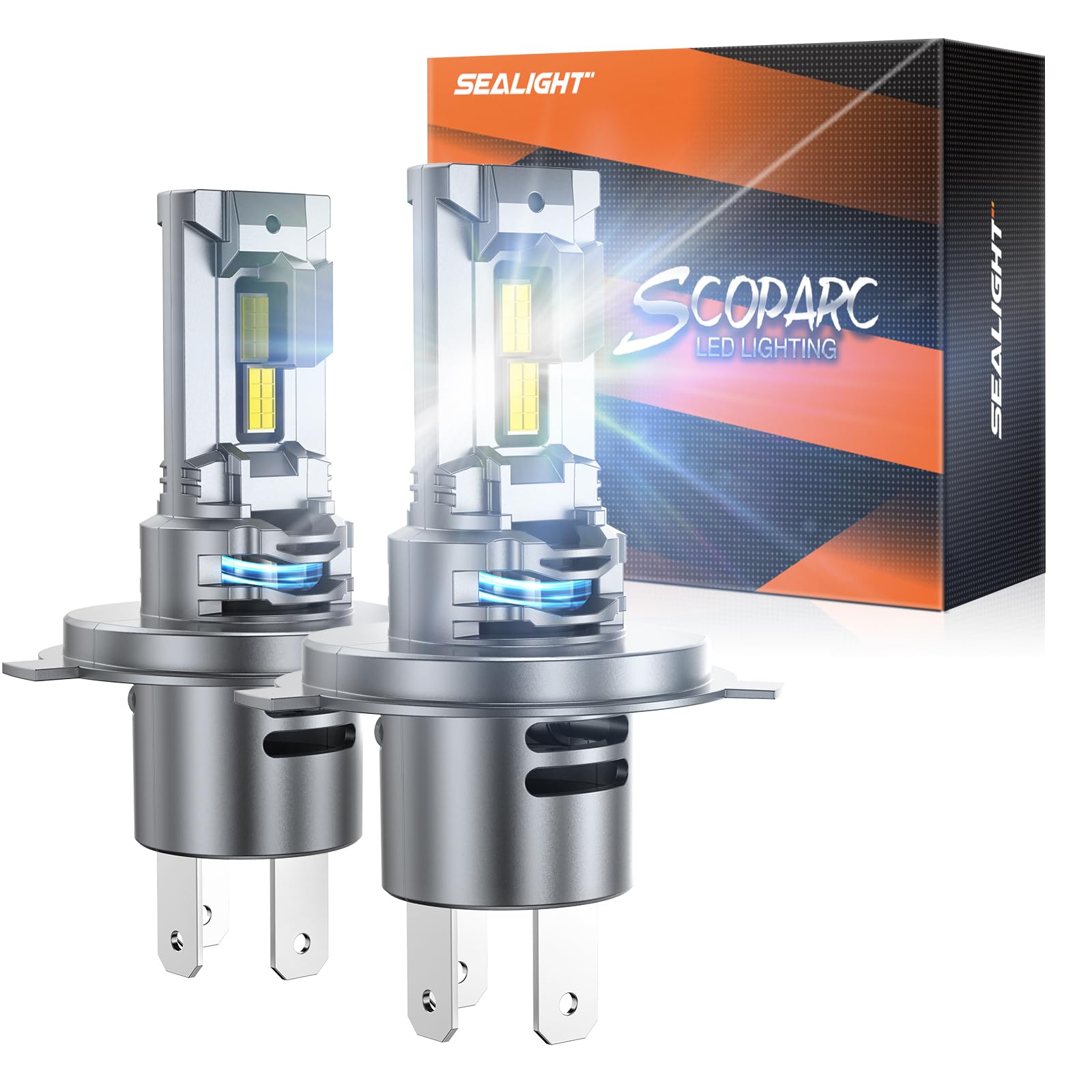 SEALIGHT H4/9003 Fog Bulbs, 40000LM HB2/H4 Fog Bulbs 1:1 Design, Plug-N-Play, Pack of 2