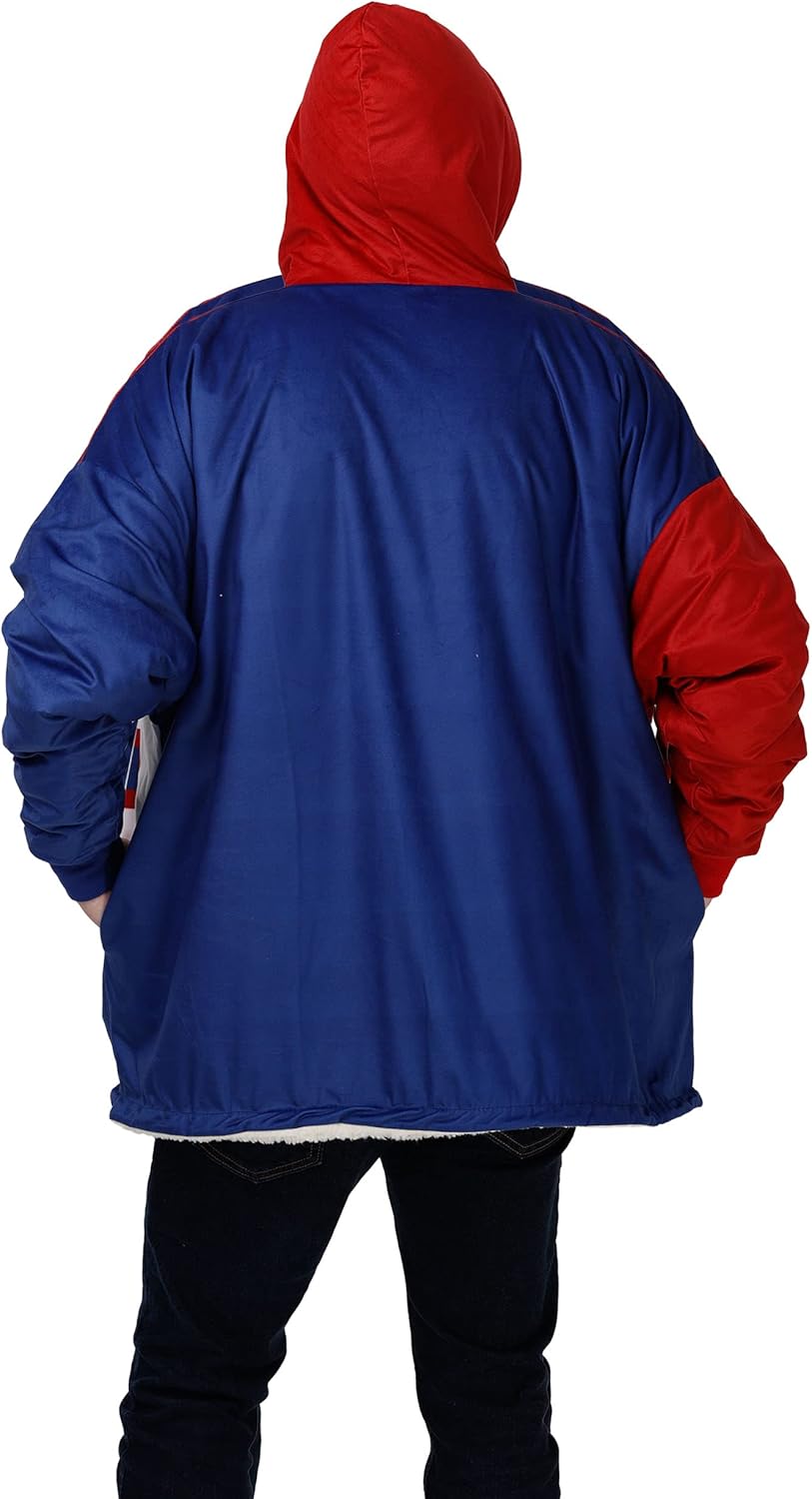 FOCO NFL Team Logo Reversible Oversized Sherpa Hoodie Sweatshirt Hoodeez, Colorblock, One Size