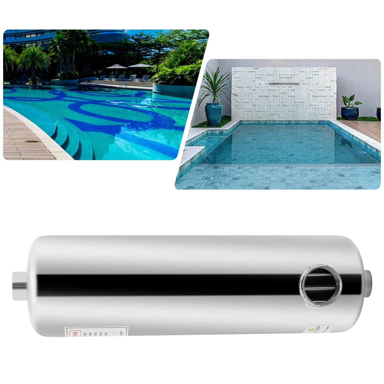 Échangeur de chaleur pour piscine, 250 l/min, débit d'eau de piscine 30 l/min, débit d'eau chaude de piscine, chauffage de piscine, spas