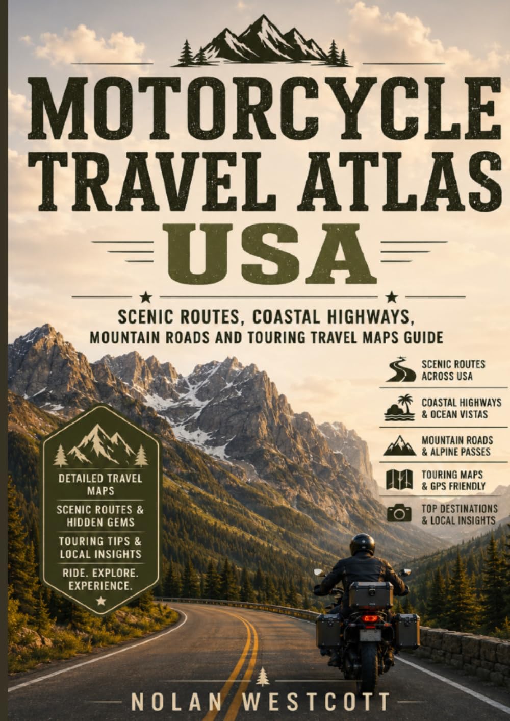 Motorcycle Travel Atlas USA: Scenic Routes, Coastal Highways, Mountain Roads and Touring Travel Maps Guide