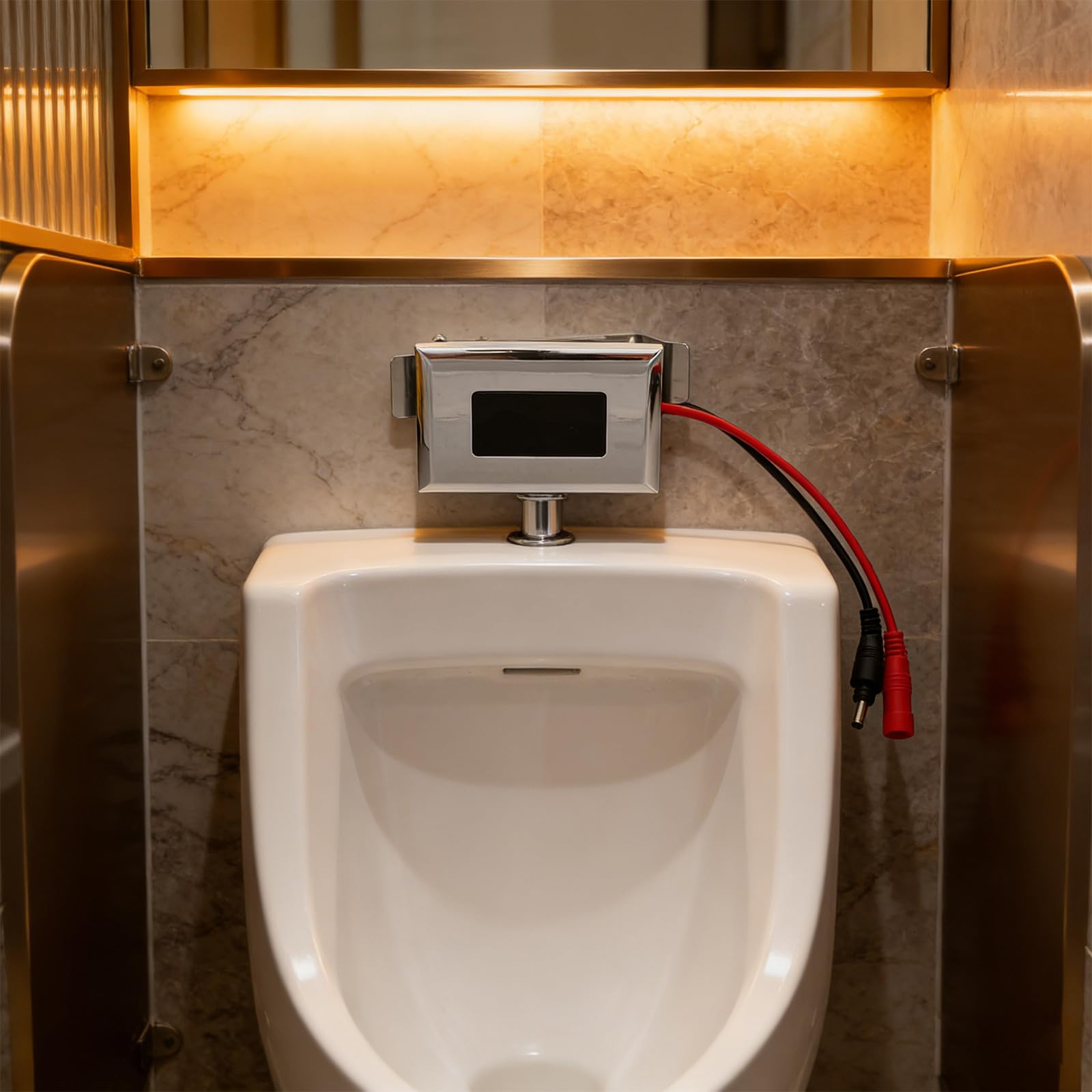 ifundom Válvula de Descarga para Urinario Sensor, Válvula Solenoide Inteligente, Abs, Goma y Cobre, Mantenimiento, para Instalaciones Públicas y Baños Comerciales