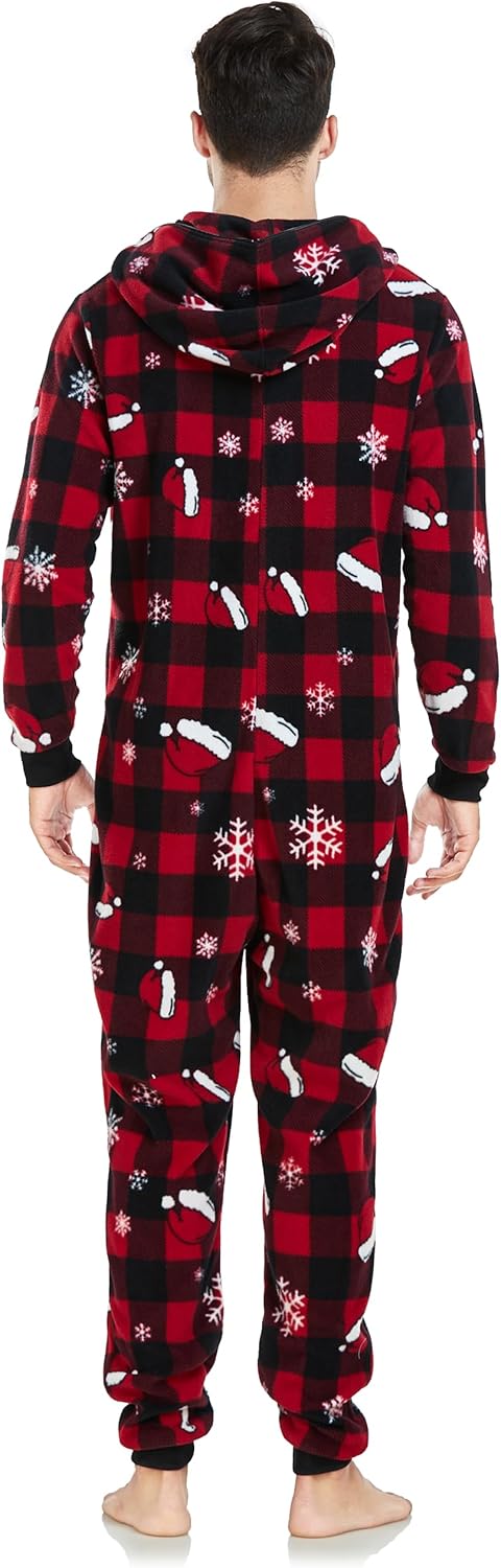 CF Matching Christmas Pajamas for Couples One-Piece Hooded Adult Onesies Holiday Family Sleepwear Jumpsuits Pjs for Women Men - Image 3