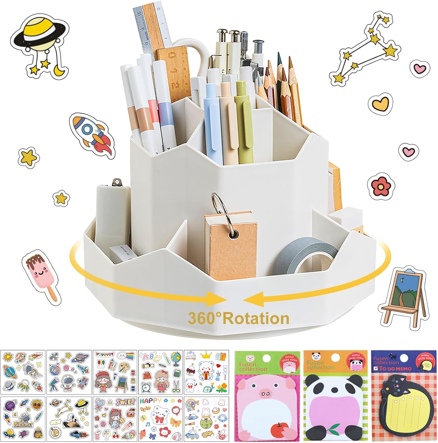 Portapenne A Forma Di Musicassetta - Vintage Con 3 Scomparti E Porta Scotch Per Scrivania - Foto 9