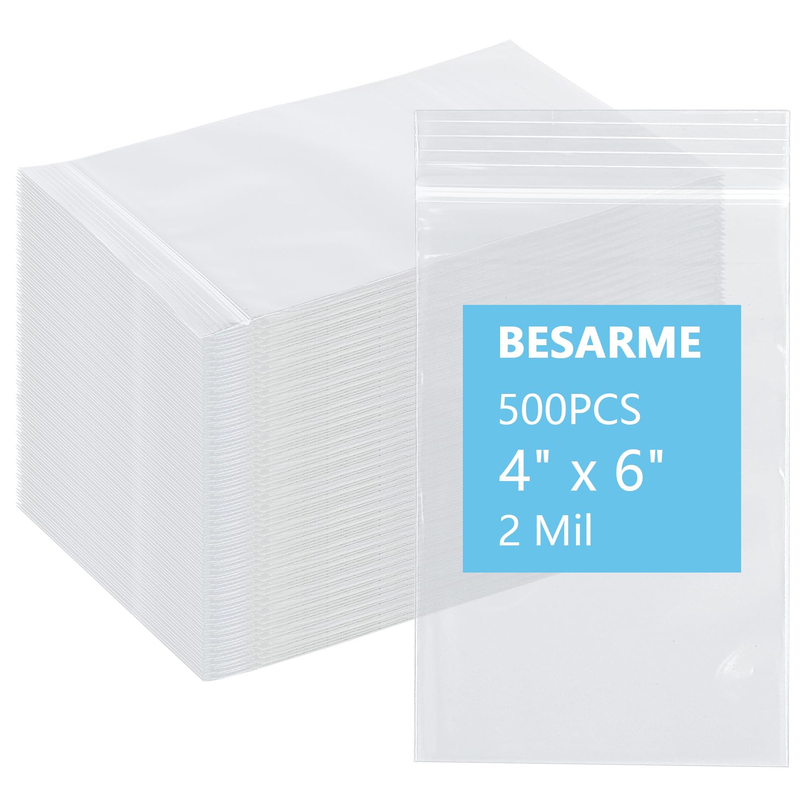 Mini Plastic Bags - 500 Pack | Clear Resealable -11
