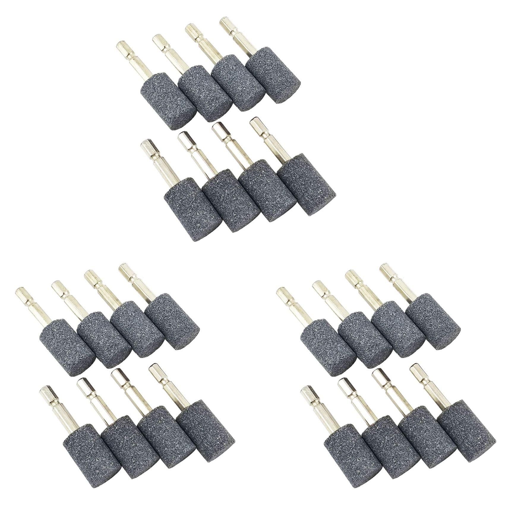 Jnchdghwa As Shown 24 Pcs Cylinder Grinding Stone - 1/4Inch Hex Shank Abrasive Stone Mounted Grinding Point For Rotary Tool Drill (20Mm)